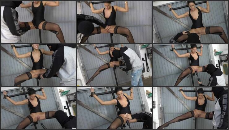 Christy Fucking in the Fuckmachine on the Leg Spreader