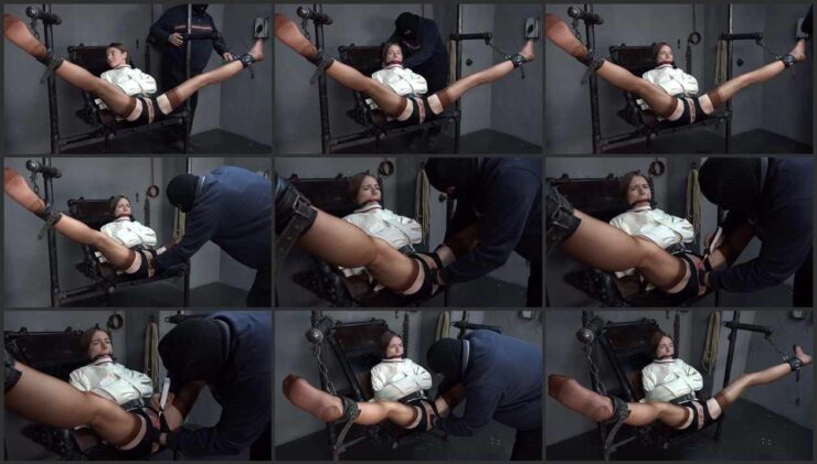 Nylon Girl Karina is Bound and Fisted in Straightjacket