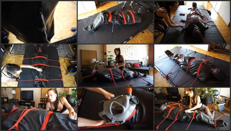 Restrained Heavy Rubber Play and Inflatable Gag