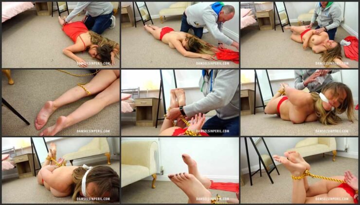 Siobhan in Bedroom, Bound and Gagged