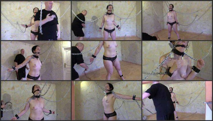 Minuit Gagged Bullwhipped in Heavy Chains