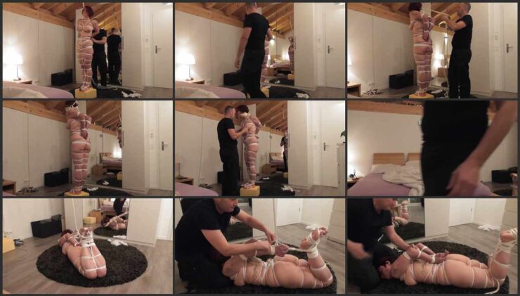 Chicken wing hogtie rope for slave Momo