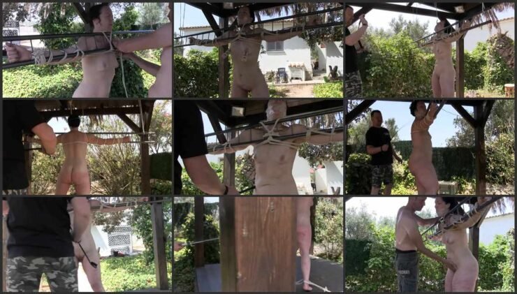Tied Outdoor Punishment for Slave Bettine and Minuit