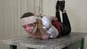 Young Schoolgirl Tied Up in Dirty Room and Hard Tortured