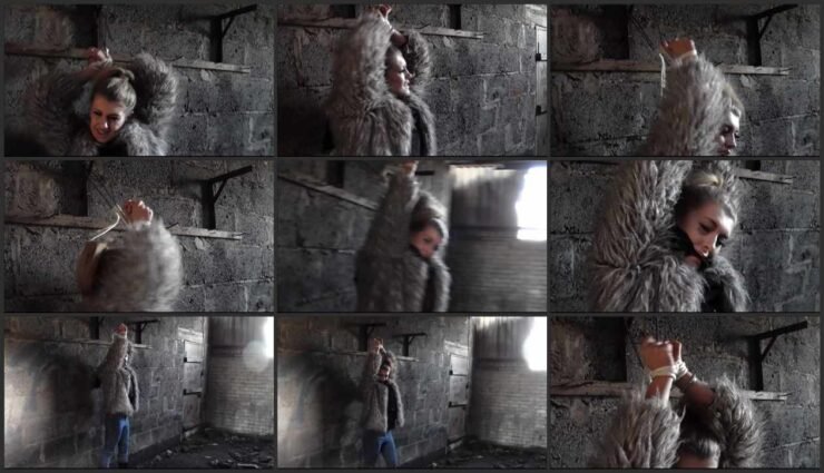 Lady B has ben tied to a metal girder in abandoned building Part 2