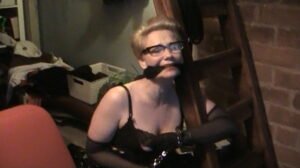Mistress Inka handcuffs to Stairs and Gagged