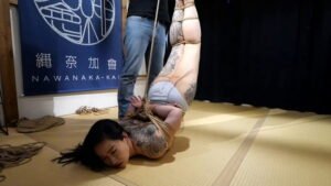 Tattoed Japanese Girl Gets Tied in Rope Bondage And Hung By Her Ankles – HBC X Kinbaku Work