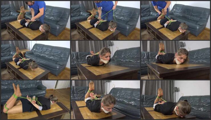 Fiscalist Violet punished for losing money with hard bondage and gagged. Episode 2