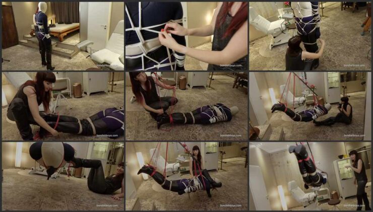 Renee pull the ropes extra tight in suspension bondage