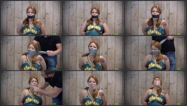 Cheerleader Lisa very helpless in this gags