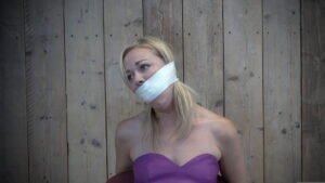 2 Gag Video with Lucy Lauren, tight gag of wet socks and microfoam tape