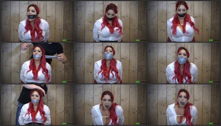 Rara tied onto the chair and PVC tape gagged. 3 gag video