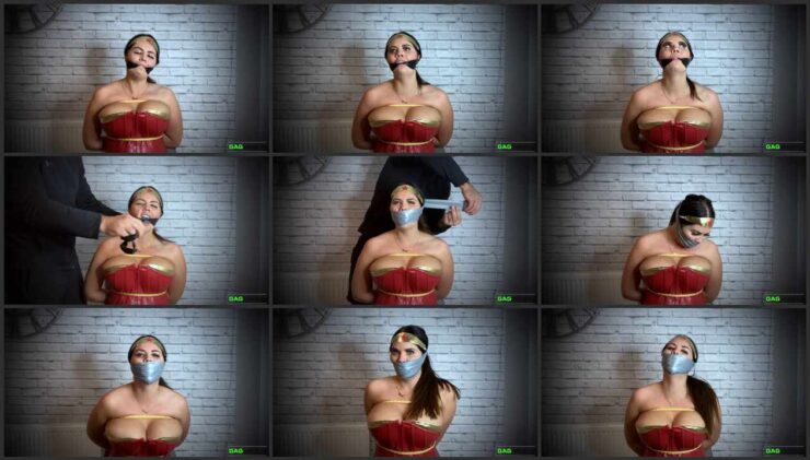 Bound and gagged Terri Lou as Wonder Woman