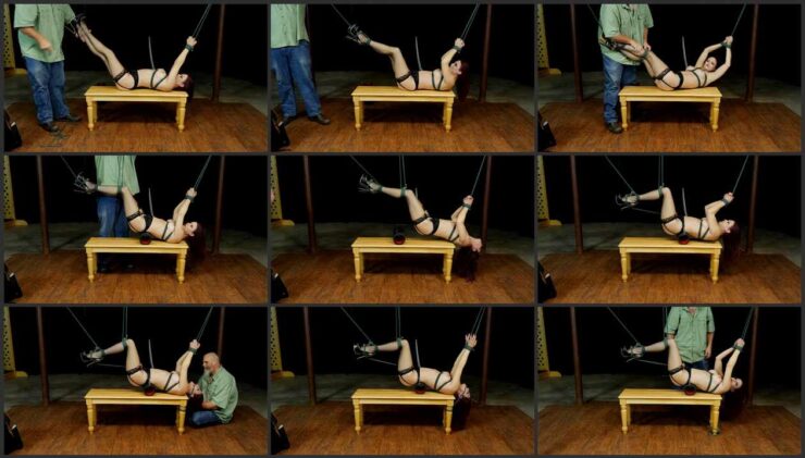 Sarah struggles with the rope in the Ivan’s basement