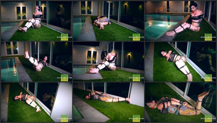 Irene with a ballgagged in the moonlight