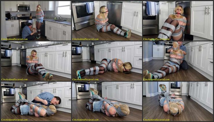 The burglar tied Kendra up very tightly and gagged