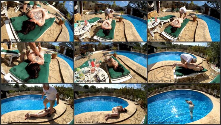 Kaecie needs get the rest but she get the predicament in bondage by the Pool Part 2