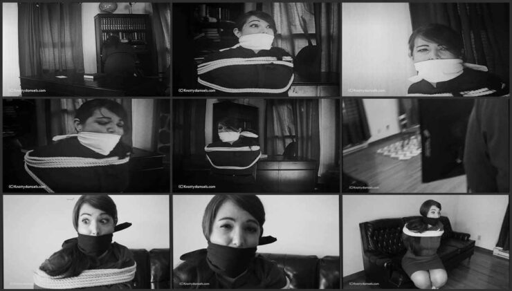 Two episodes with secretary Elizabeth Andrews in which she is tightly bound B&W