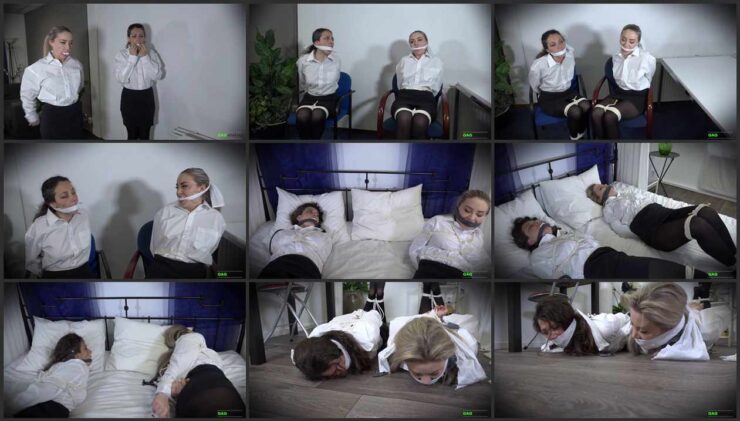Punished by Boss Waitresses Julia and Aubrey Gagged