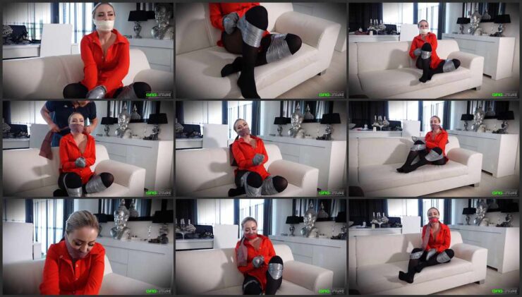Scammer Aubrey tied and helpless 3 Gag Video