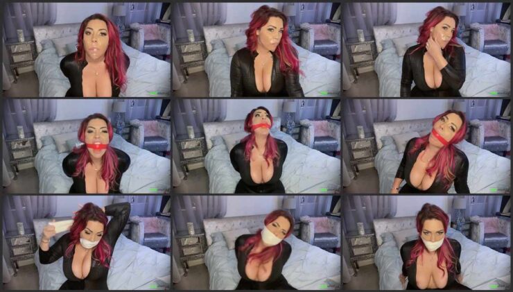 Muffled sounds through the sexy self gag – 3 Gag Video