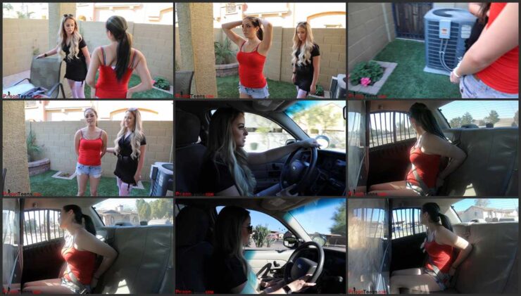 Nikki Darling in Prison Uniform, handcuffed and shackled Part 1