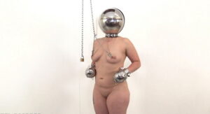 New model Kitty predicament with head ball and nipple clamps. MB630
