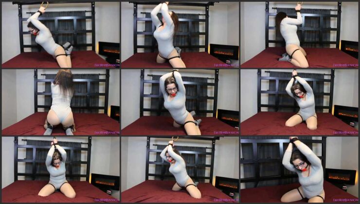 Erica Tied up tight on her knees day 5