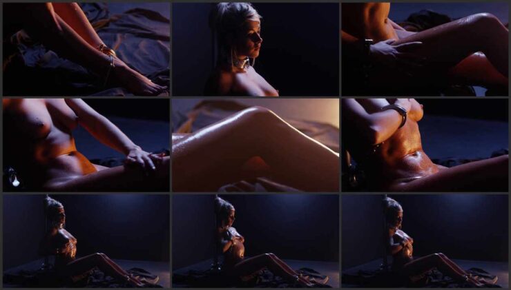Baby oil on chained Tillie
