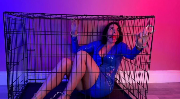 Sarah’s caged metal bondage