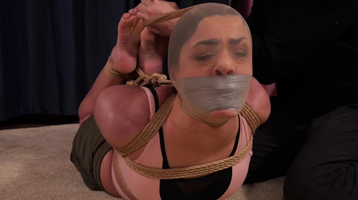 Hogtied challenge in dirty socks