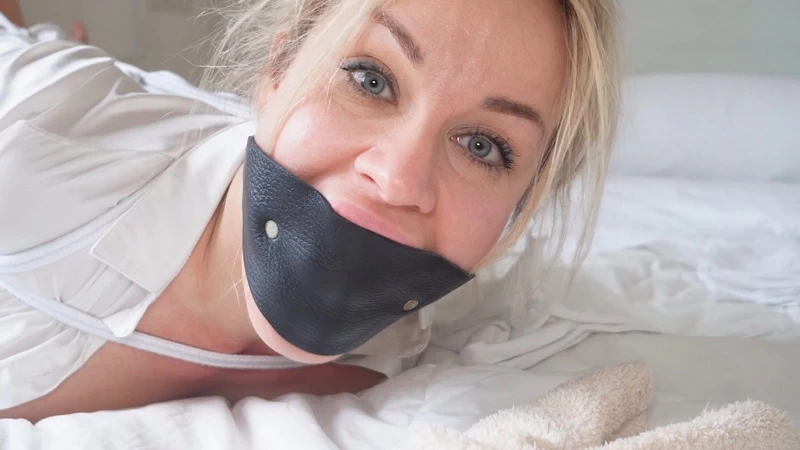Secretary Pamela tied and gagged