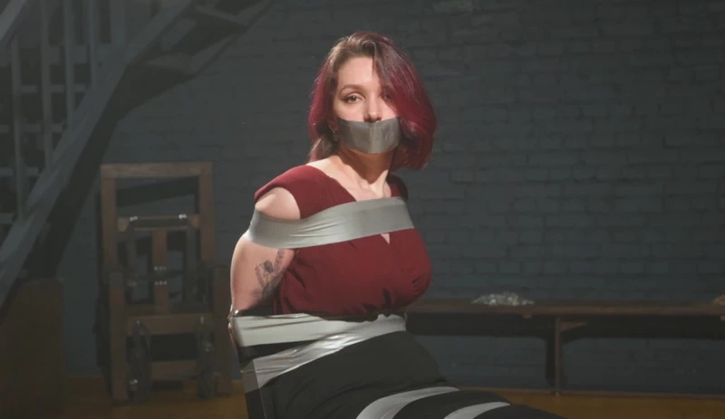 Tape Bondage on Chair for an Adorable Elaria