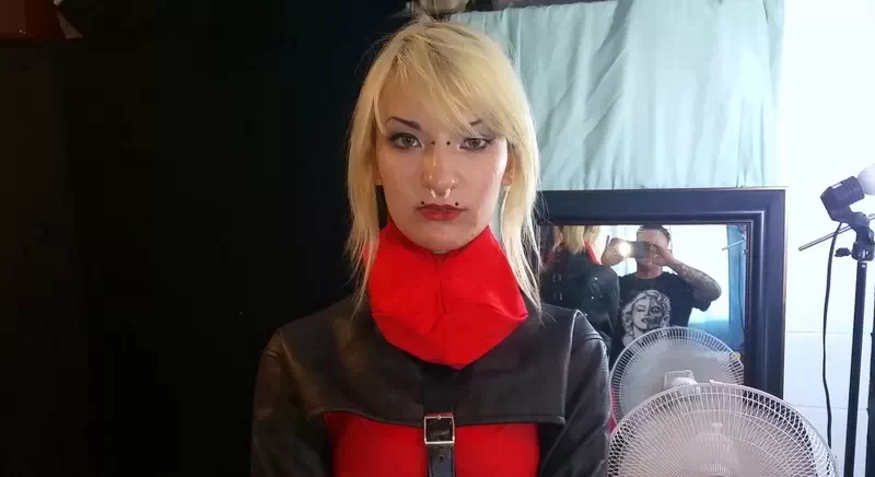 Living Doll Struggling in Straitjacket