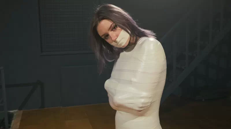 Sleek Microfoam Cocoon Part 1, Sweet Struggling in Tight Wrappings