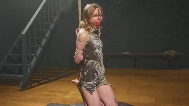 Nose Hook and Reverse Prayer with Ball Gag