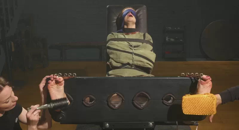 Foot Tickled in Straitjacket