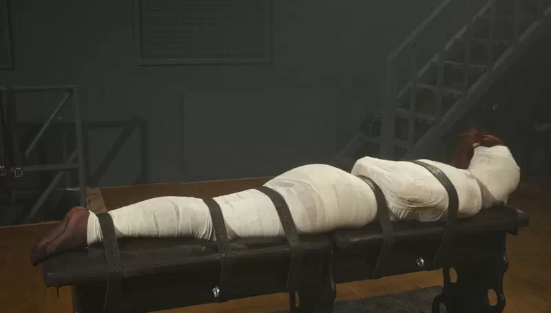 Complete Bandage Mummification with Barefoot Tickling