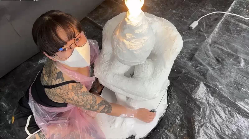 Human Lamp, Plaster Bondage