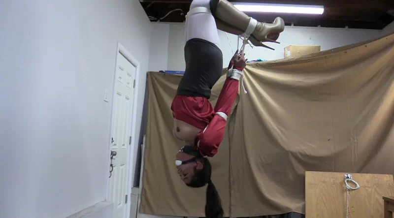 Calisa Inverted Hogtie in Louboutin Knee Boots
