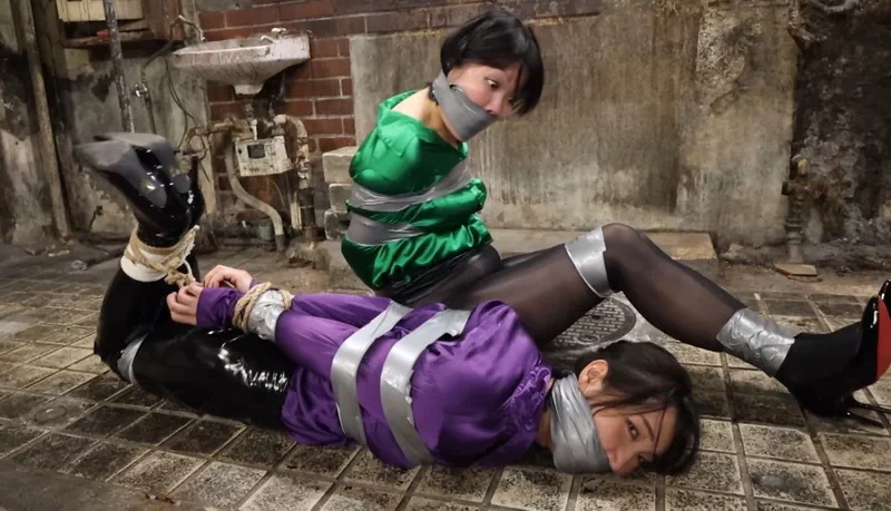 CSI detectives Akane and Kanon Sugawara hogtied