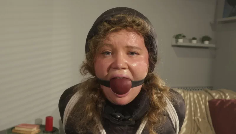 Her Hidden Fetish, Tight Down Jacket Hogtie