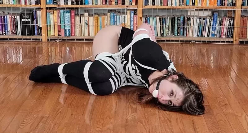 Bratty Bound Babe Ball Tied By Burglar