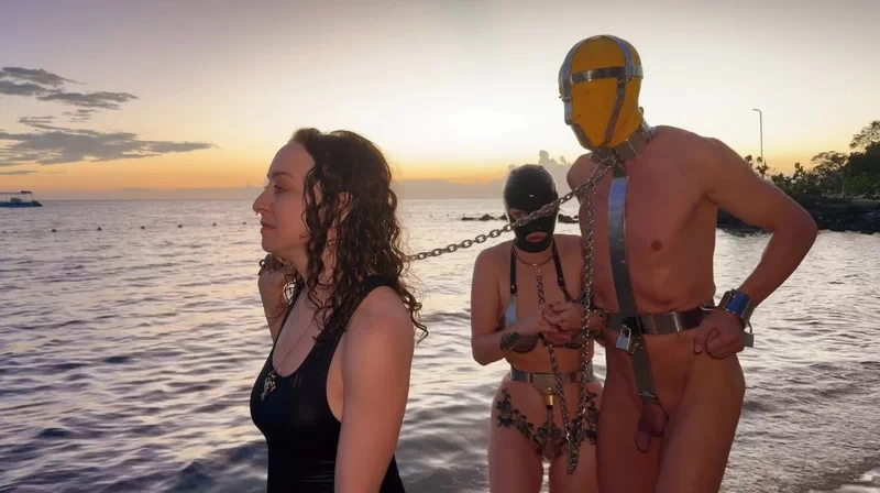 Tropical Sunset Chastity Stroll