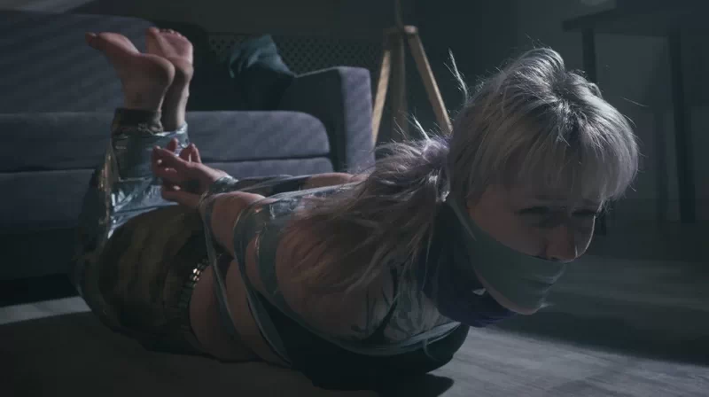 The Caught Thief, Tape Bondage and Tries to Escape