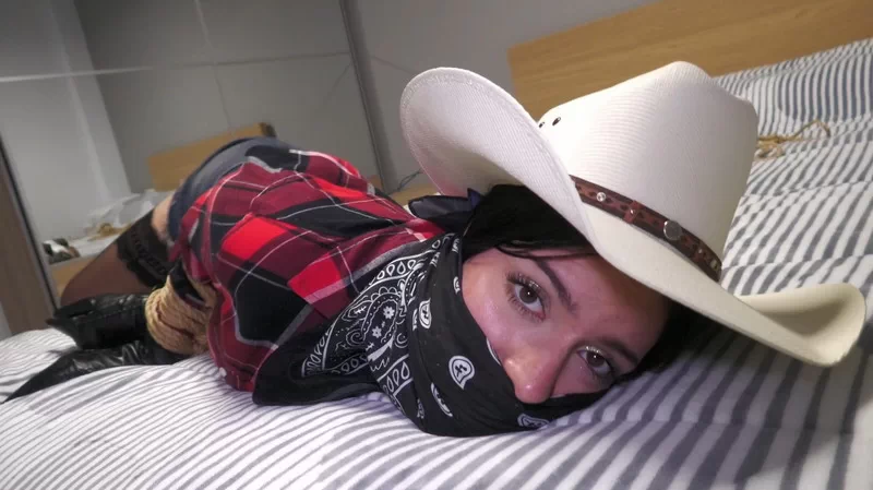 Bound and gagged cowgirl!