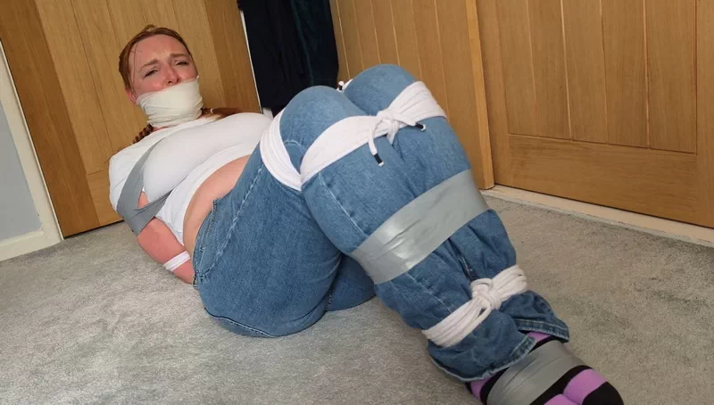 Babysitter tricked tied taped and blindfolded