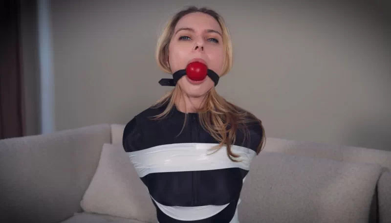 Glossy Catsuit PVC Tape Burglar Capture
